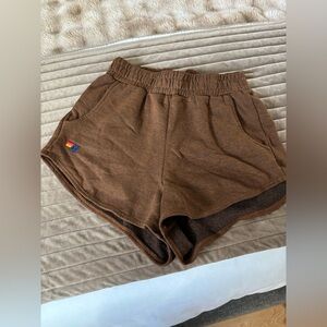Aviator Nation Brown Athletic Shorts. Size small. New without tags.